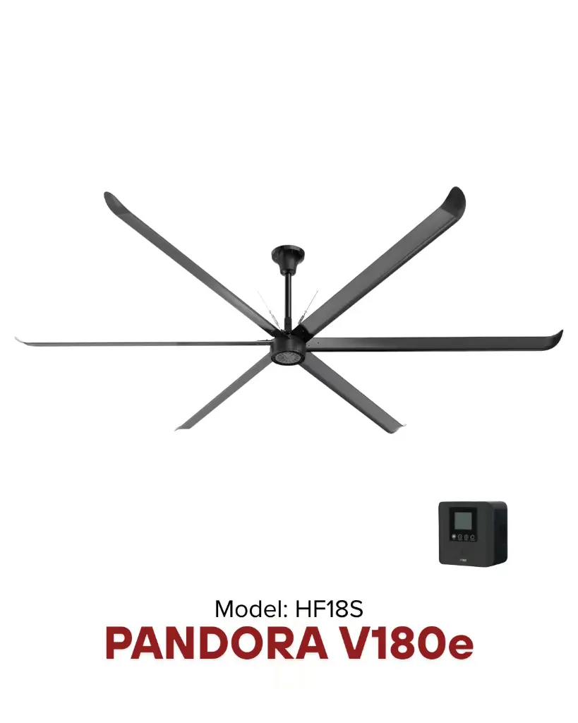 PANDORA V180e Ø 3.6m Black- White | quạt trần, quạt cao cấp, quạt trần công nghiệp